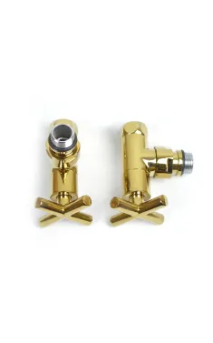 Кран угловой для полотенцесушителя Raftec Premium 1/2х1/2 золото, 2шт.