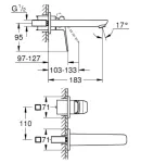 Змішувач для раковини Grohe Cubeo на 2 отвори M-розміру (1017880000) фото - 2