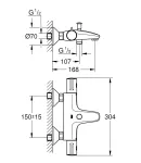 Змішувач для ванни з термостатом Grohe Grohtherm 800 (1022032430) фото - 5