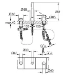 Змішувач для ванни Grohe Essence на 3 отвори (19976001) фото - 2