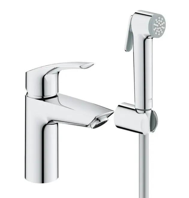 Змішувач для раковини з гігієнічним душем Grohe Eurosmart New (23124003) фото - 1