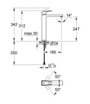 Смеситель на столешницу для раковины XL-размера Grohe Eurocube (23406000) фото - 4