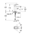 Змішувач для раковини M-розміру Grohe Eurocube (23446000) фото - 3