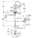 Змішувач для раковини L-розміру Grohe Eurosmart New (23537003) фото - 4