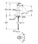Змішувач на стільницю для раковини XL-розміру Grohe BauLoop New (23764001) фото - 6