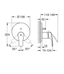 Змішувач прихованого монтажу на 2 споживача Grohe Eurosmart New (24043003) фото - 4