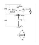 Змішувач одноважільний для раковини S-Size Grohe Essence (24172KF1) фото - 3