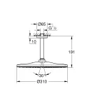 Верхній душ зі стельовим кронштейном Grohe Rainshower Mono (260000) фото - 3