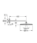 Верхній душ з настінним кронштейном Grohe Rainshower Mono (26563000) фото - 2