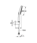 Душовий набір з тримачем, 3 режими струменя Grohe Rainshower SmartActive (26589000) фото - 6