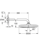 Верхній душ з кронштейном до стіни Grohe Tempesta 250 (26663000) фото - 2
