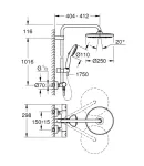 Душова система з термостатом для настінного монтажу Grohe Tempesta System 250 (266702431) фото - 2