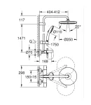 Душова система настінного монтажу Grohe Tempesta System 250 з термостатом для ванни (26672001) фото - 3