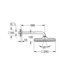Верхній душ з настінним кронштейном Grohe Tempesta Cube (26687000) фото - 2