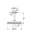 Верхній душ зі стельовим кронштейном Grohe Tempesta Cube (260088000) фото - 4