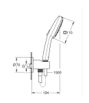 Душовий набір з настінним ручним душем Grohe Tempesta Cube 110 3 режими, чорний матовий (269102433) фото - 3