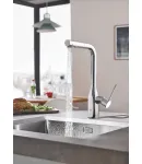 Змішувач для кухні з висувним виливом Grohe Essence New (30270000) фото - 3