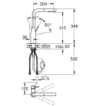 Змішувач для кухні з висувним виливом Grohe Essence New (30270000) фото - 5