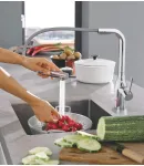 Змішувач для кухні з висувним виливом Grohe Essence New (30270000) фото - 7