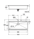 Кухонна мийка GROHE EX Sink K800 із нержавіючої сталі, 120 см, 31586SD0 — фото 3