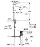 Змішувач на стільницю для раковини XL-розміру Grohe BauClassic (32868000) фото - 3