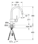 Змішувач для кухні з висувним виливом Grohe Minta (32918000) фото - 4