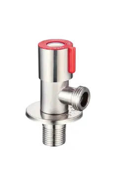 Кран для подключения сантехприборов Champion VAL-02 1/2x1/2 из нержавеющей стали SUS304 (красный) (CH6194)