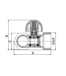 Кран проходной Т-образный Europroduct EP.3002 - 1/2Mx3/4Mx1/2F для посудомоечной/стиральной машины (EP6119) фото - 2