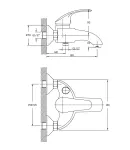 Смеситель для ванны HAIBA MARS 009 EURO (Цвет хром) — фото 2