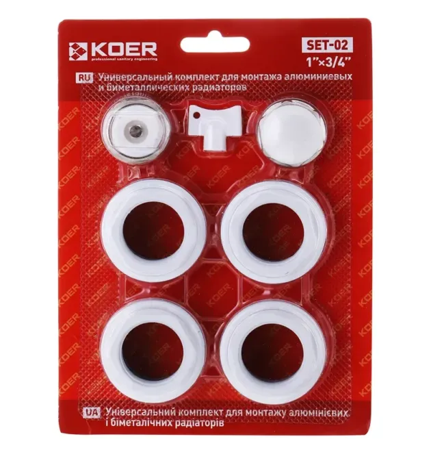 Комплект для радиатора 3/4″ Koer SET-02 (без креплений) (KR1562) фото - 1