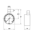 Манометр радіальний KOER KM.630R 1/4'' (D 50мм 0-6 bar, різьба зверху корпусу) (KR4762) — фото 2