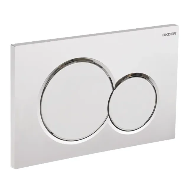 Панель змиву KOER KT-0601-01 240x160x10mm пластикова, кнопка кругла (колір хром) (KR5174) фото - 1