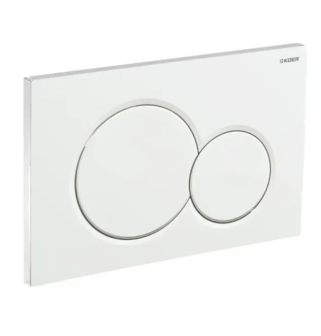 Панель змиву KOER KT-0601-03 240x160x10mm пластикова, кнопка кругла (колір білий) (KR5175) фото - 1