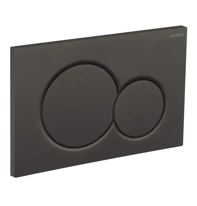 Панель змиву KOER KT-0601-05 240x160x10mm пластикова, кнопка кругла (колір чорний матовий) (KR5176) фото - 1