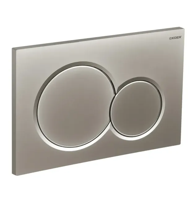 Панель змиву KOER KT-0601-14 240x160x10mm пластикова, кнопка кругла (колір сатин) (KR5177) фото - 1