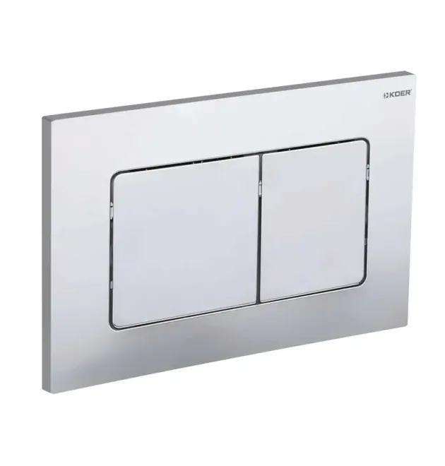 Панель змиву KOER KT-0602-01 240x160x10mm пластикова, кнопка квадратна (колір хром) (KR5178) фото - 1