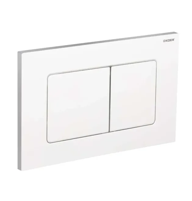 Панель змиву KOER KT-0602-03 240x160x10mm пластикова, кнопка квадратна (колір білий) (KR5180) фото - 1