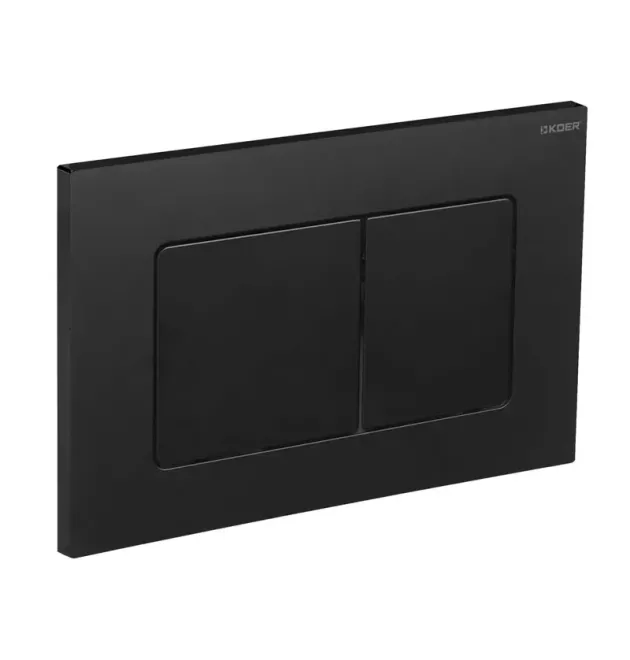 Панель змиву KOER KT-0602-05 240x160x10mm пластикова, кнопка квадратна (колір чорний матовий) (KR5181) фото - 1