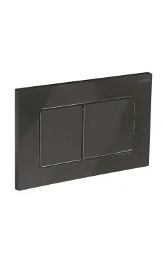 Панель змиву KOER KT-0602-16 240x160x10mm пластикова, кнопка квадратна (колір чорний глянцевий) (KR5182)
