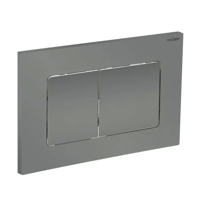 Панель змиву KOER KT-0602-07 240x160x10mm пластикова, кнопка квадратна (колір графіт) (KR5183) фото - 1