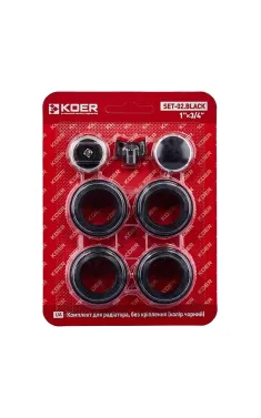 Комплект для радиатора Koer SET-02.Black 3/4″ Без крепления (цв. черный) (KR5186)