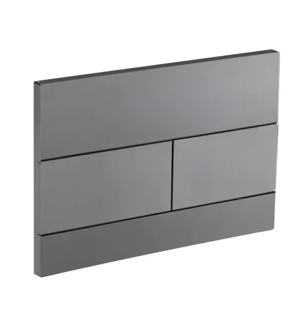 Панель змиву KOER KT-0603-07 240x160x10mm пластикова, кнопка лінійна (колір графіт) (KR5321) фото - 1