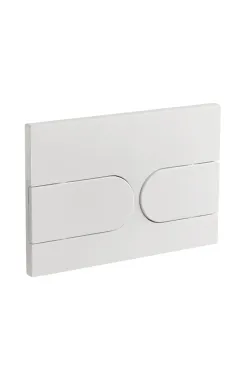 Панель змиву KOER KT-0604-03 240x160x10mm пластикова, кнопка закруглена (колір білий) (KR5322)