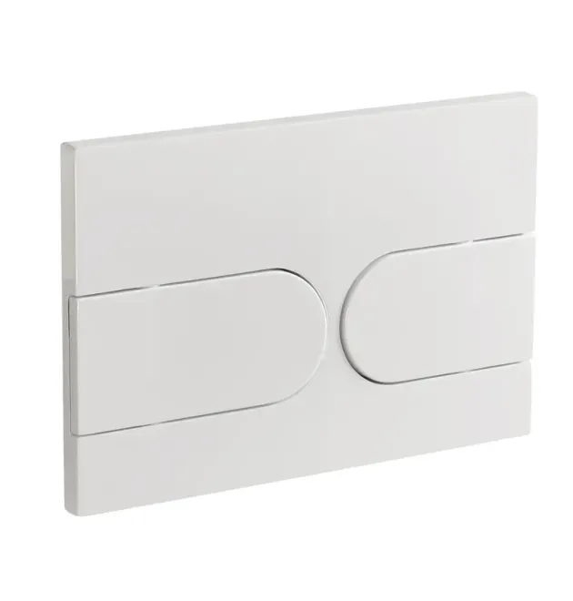 Панель змиву KOER KT-0604-03 240x160x10mm пластикова, кнопка закруглена (колір білий) (KR5322) фото - 1