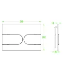 Панель змиву KOER KT-0604-03 240x160x10mm пластикова, кнопка закруглена (колір білий) (KR5322) фото - 2