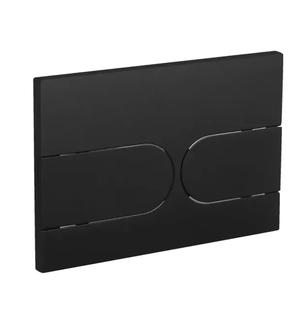 Панель змиву KOER KT-0604-05 240x160x10mm пластикова, кнопка закруглена (колір чорний матовий) (KR5324) фото - 1