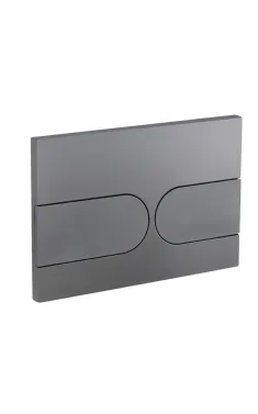 Панель змиву KOER KT-0604-07 240x160x10mm пластикова, кнопка закруглена (колір графіт) (KR5325)