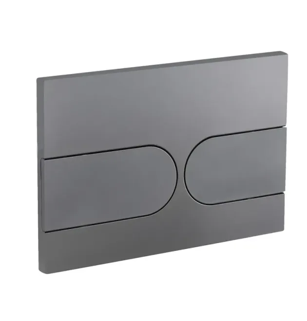 Панель змиву KOER KT-0604-07 240x160x10mm пластикова, кнопка закруглена (колір графіт) (KR5325) фото - 1