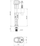 Арматура наповнювальна KOER KT-0104-1/2″ з НИЖНІМ підведенням та пластиковим різьбленням 1/2″ (KR5333) фото - 2