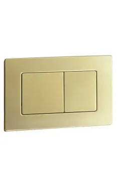 Панель змиву KOER KT-0612-12 240x160x10mm з нержавіючої сталі, кнопка квадратна (колір матове золото) (KR6121)